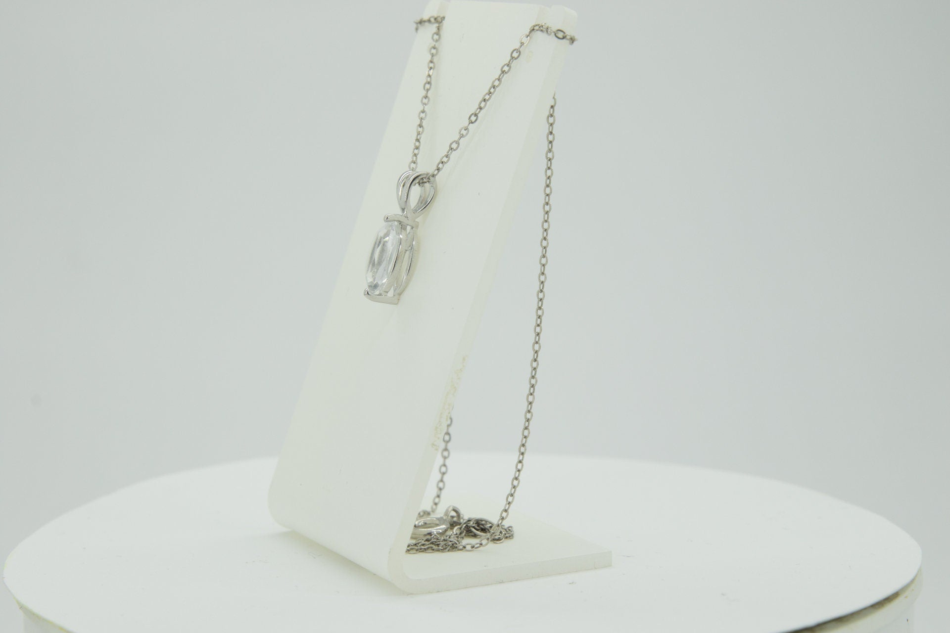 0,83 Carat weisstopas Anhanger 925 Silber Collier Kette weisser Topas Anhanger