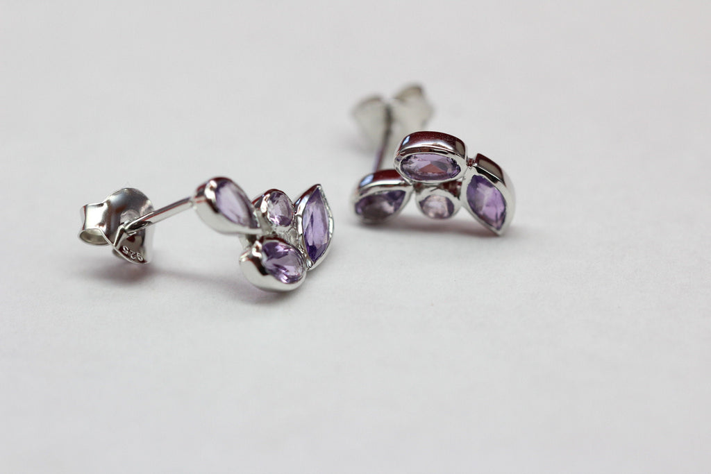 Edle 1,68 Carat Amethyst Ohrstecker romantik pur 925 Silber Ohrschmuck Top