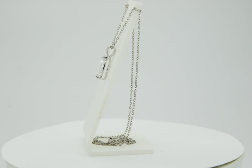 0,83 Carat weisstopas Anhanger 925 Silber Collier Kette weisser Topas Anhanger