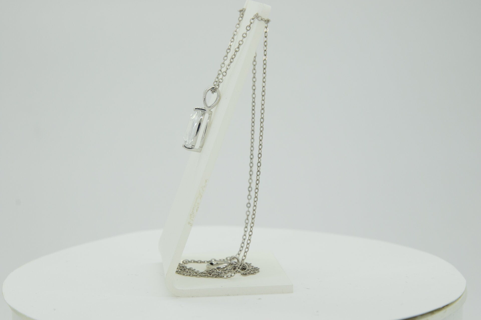 0,83 Carat weisstopas Anhanger 925 Silber Collier Kette weisser Topas Anhanger