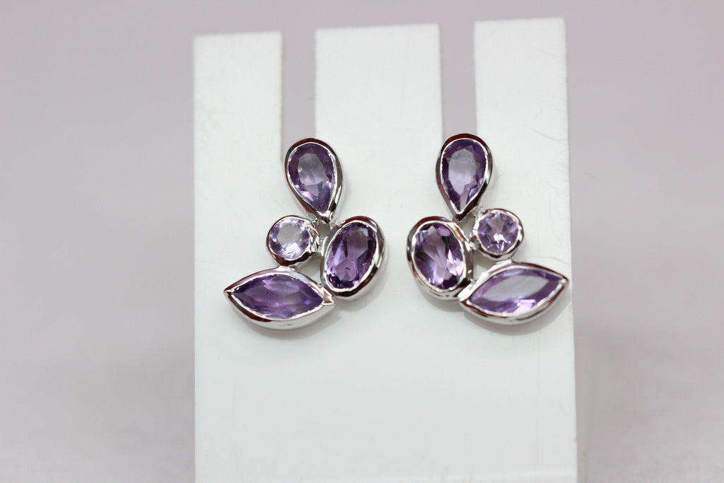 Edle 1,68 Carat Amethyst Ohrstecker romantik pur 925 Silber Ohrschmuck Top