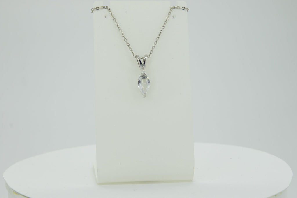 0,83 Carat weisstopas Anhanger 925 Silber Collier Kette weisser Topas Anhanger
