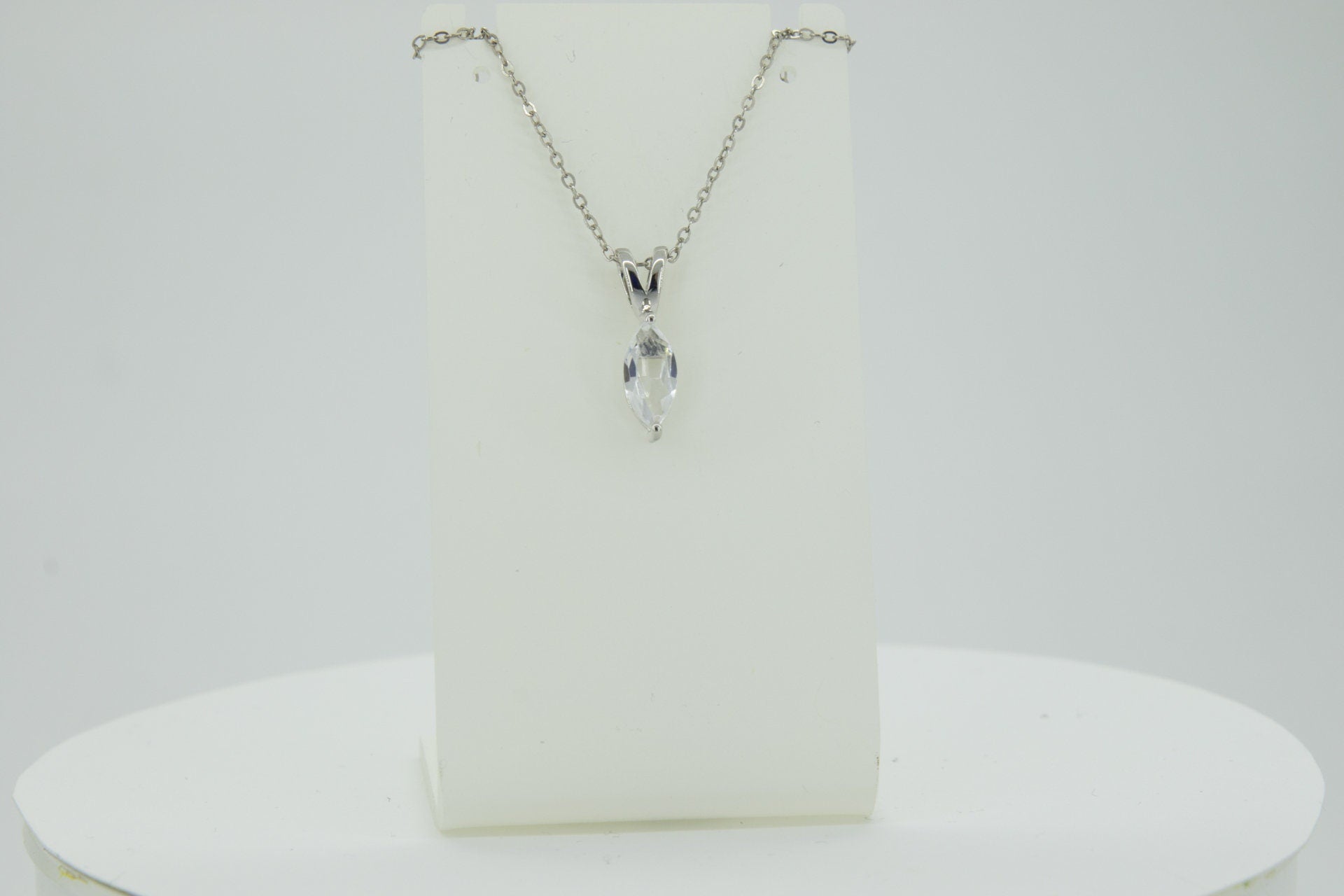 0,83 Carat weisstopas Anhanger 925 Silber Collier Kette weisser Topas Anhanger