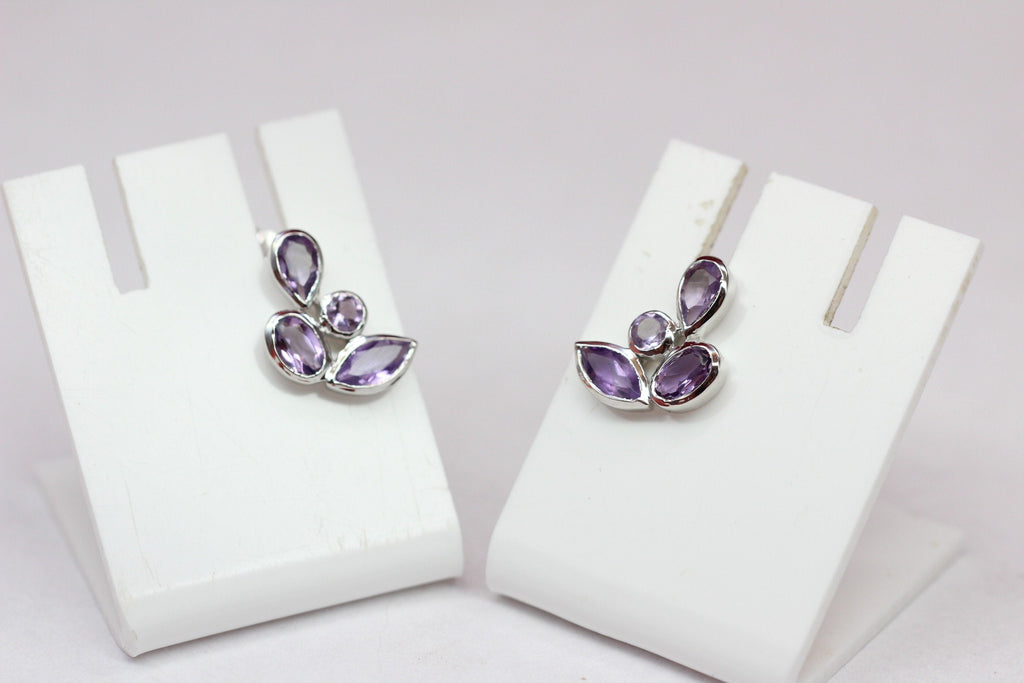 Edle 1,68 Carat Amethyst Ohrstecker romantik pur 925 Silber Ohrschmuck Top