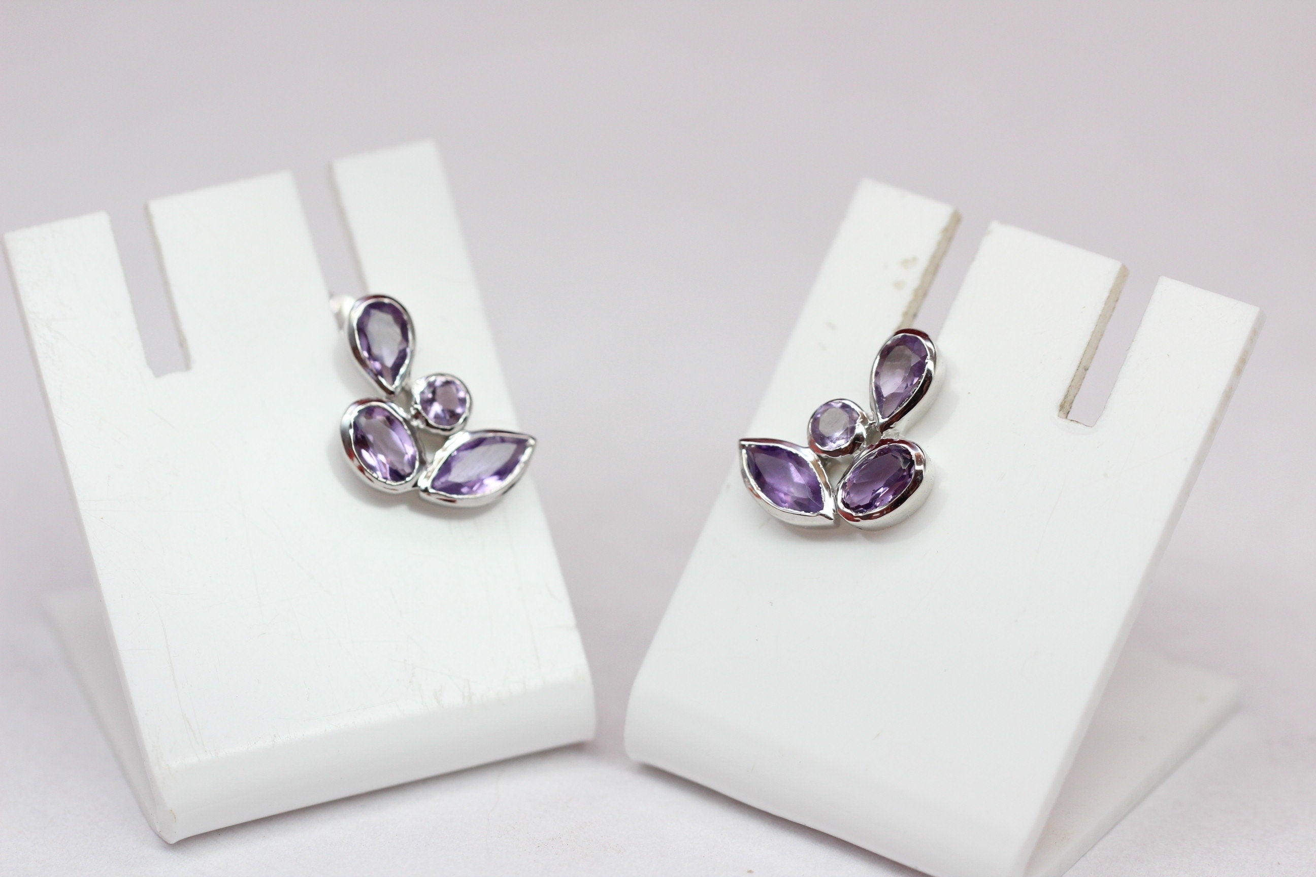 Edle 1,68 Carat Amethyst Ohrstecker romantik pur 925 Silber Ohrschmuck Top