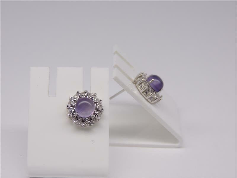 1,36 Carat Amethyst Ohrstecker 925 Silber Zirkonia Top EDEL