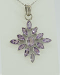 3,7 Carat edler Amethyst Anhanger 925 Silber Collier Kette Amethyst Anhanger