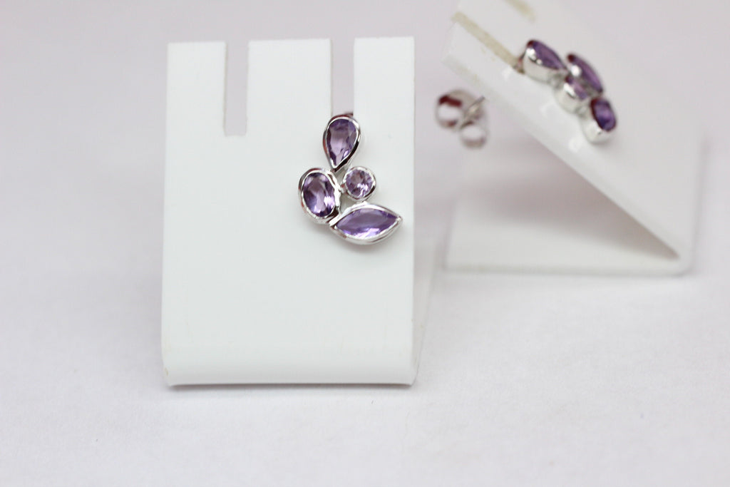 Edle 1,68 Carat Amethyst Ohrstecker romantik pur 925 Silber Ohrschmuck Top