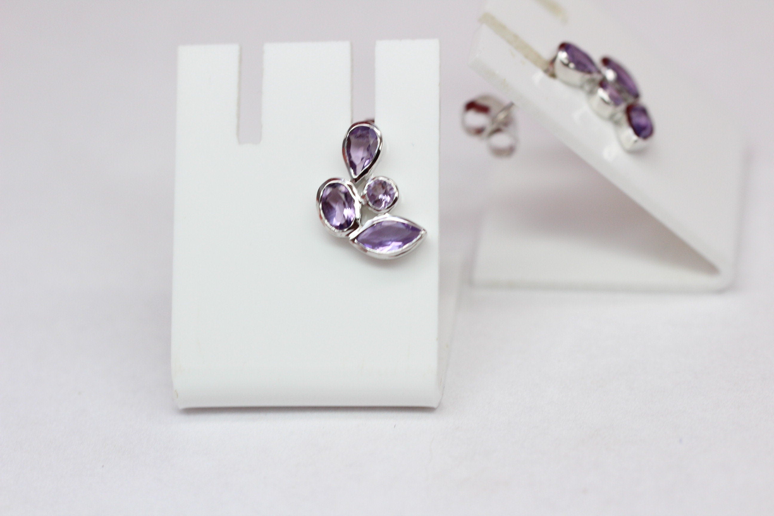 Edle 1,68 Carat Amethyst Ohrstecker romantik pur 925 Silber Ohrschmuck Top