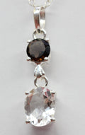 Edler 3,39 Carat weisstopas Rauchquarz Anhanger 925 Silber Collier Kette Topas
