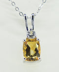 Edler 1,65 Carat Citrin weisstopas Anhanger 925 Silber Collier Kette Edelstein