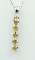 Edler 1,0 Carat Citrin Anhänger 925 Sterling Silber Collier Kette Citrinanhänger