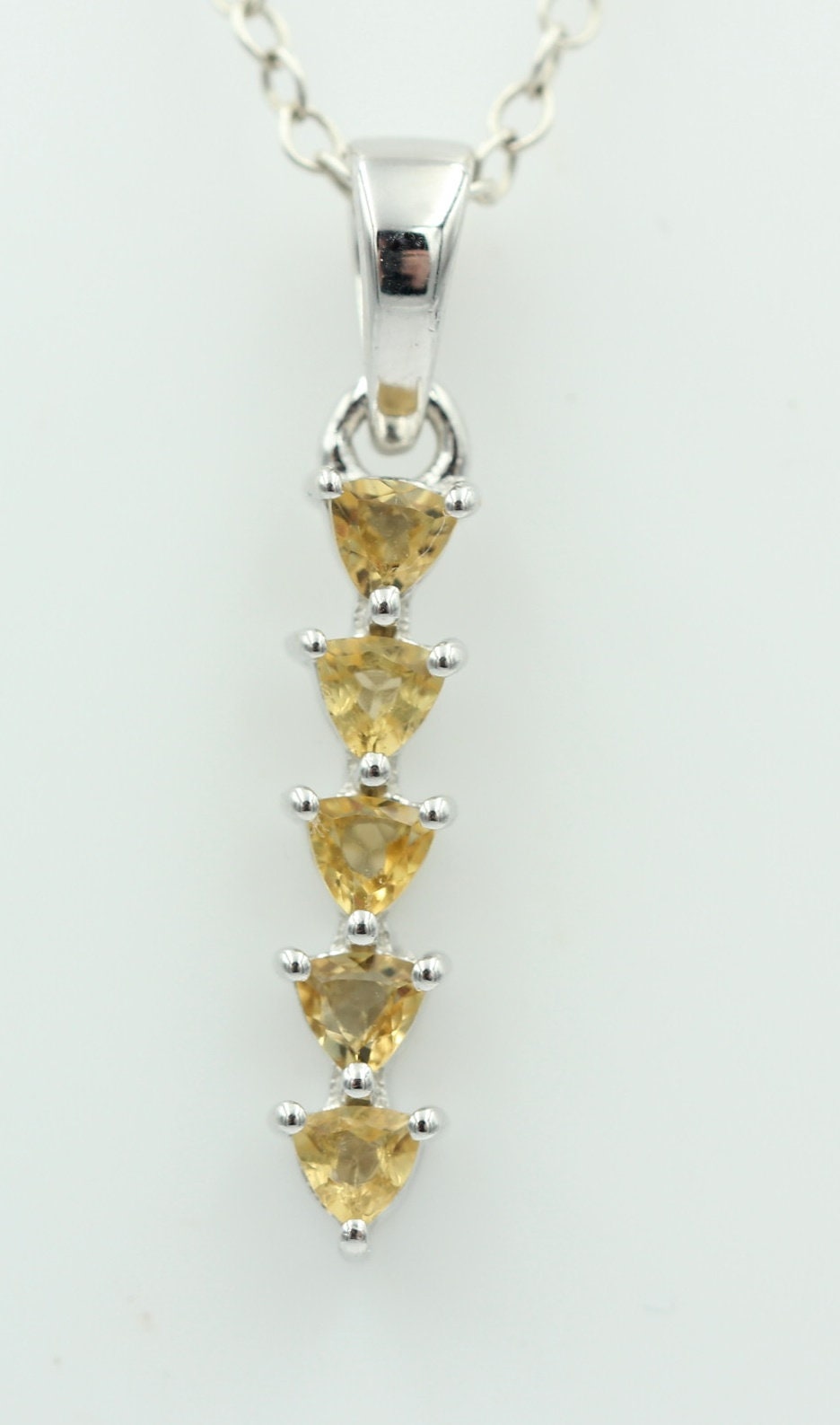 Edler 1,0 Carat Citrin Anhänger 925 Sterling Silber Collier Kette Citrinanhänger