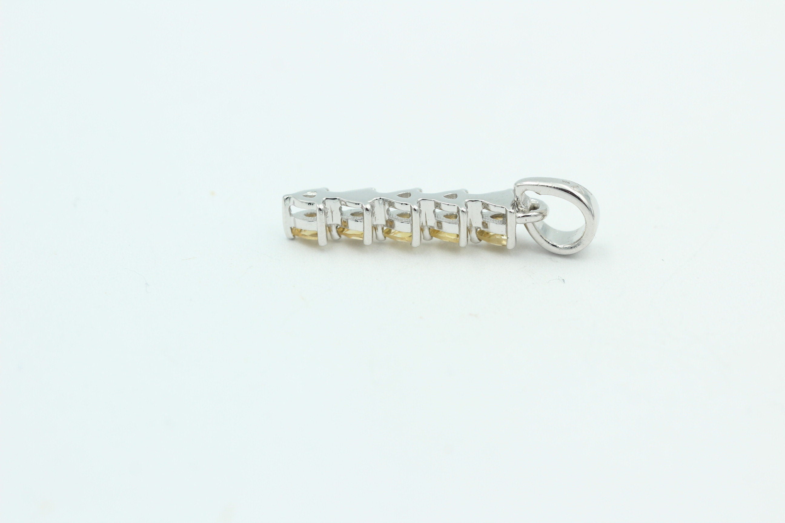 Edler 1,0 Carat Citrin Anhänger 925 Sterling Silber Collier Kette Citrinanhänger