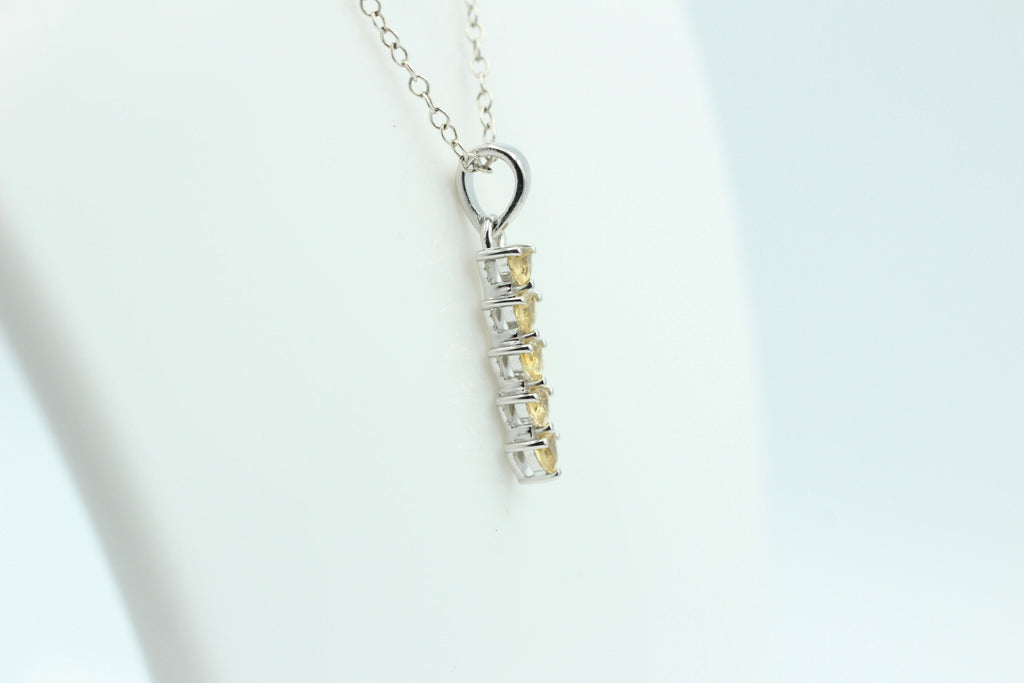 Edler 1,0 Carat Citrin Anhänger 925 Sterling Silber Collier Kette Citrinanhänger