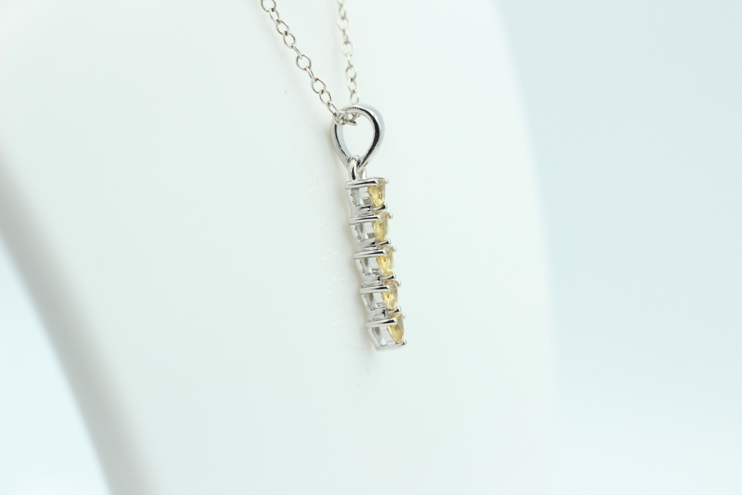 Edler 1,0 Carat Citrin Anhänger 925 Sterling Silber Collier Kette Citrinanhänger