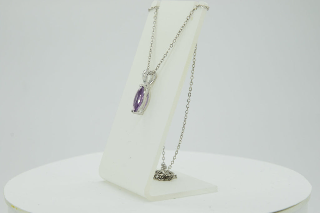 0,83 Carat Amethysst Anhanger 925 Silber CollierKette violetter Edelstein Top