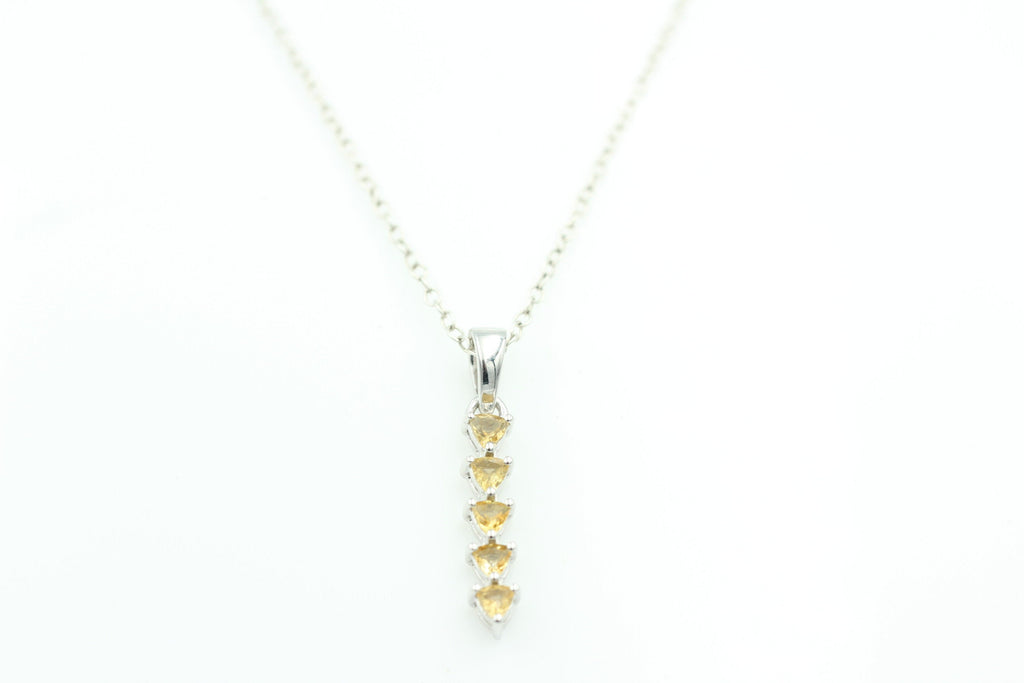 Edler 1,0 Carat Citrin Anhänger 925 Sterling Silber Collier Kette Citrinanhänger