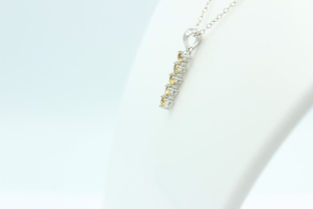 Edler 1,0 Carat Citrin Anhänger 925 Sterling Silber Collier Kette Citrinanhänger