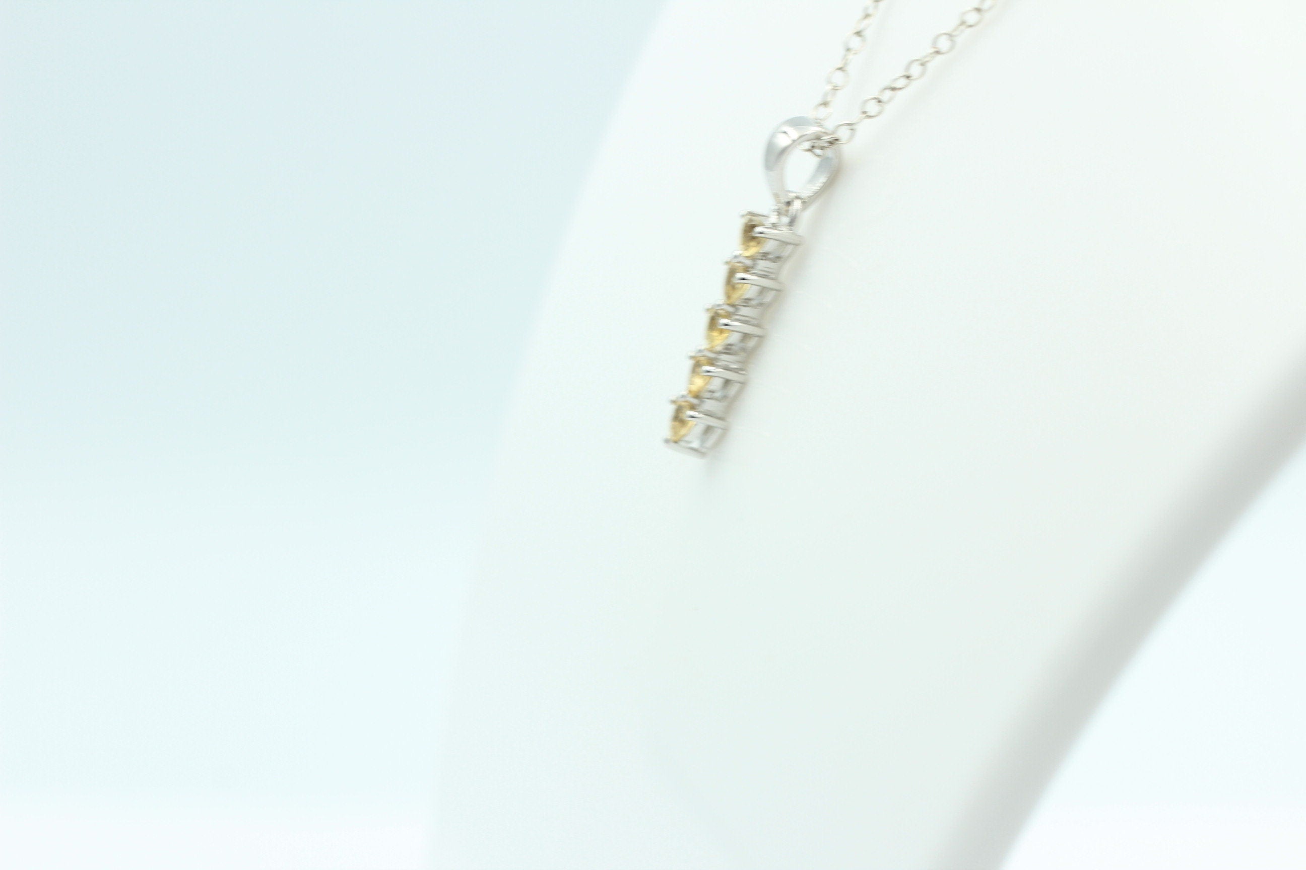 Edler 1,0 Carat Citrin Anhänger 925 Sterling Silber Collier Kette Citrinanhänger