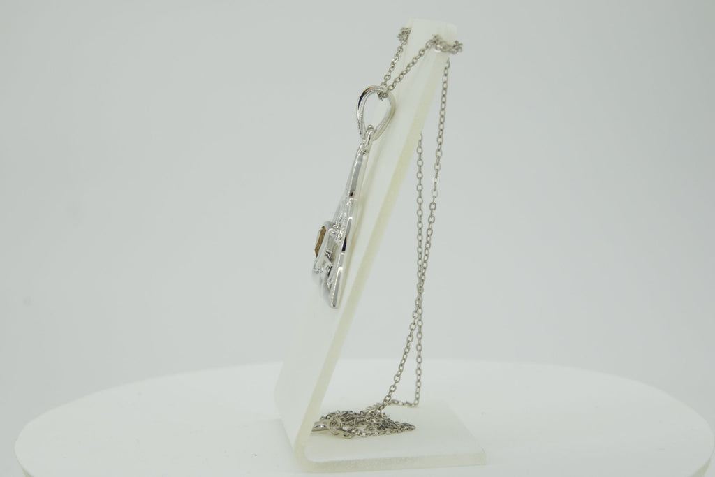 0,8 Carat Citrin Anhanger keltischen Knotenmuster 925 Silber Unendlichkeit Top