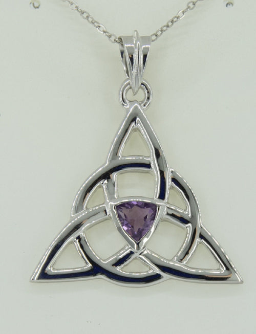 0,8 Carat Blautopas Anhanger keltischen Knotenmuster 925 Silber Unendlichkeit