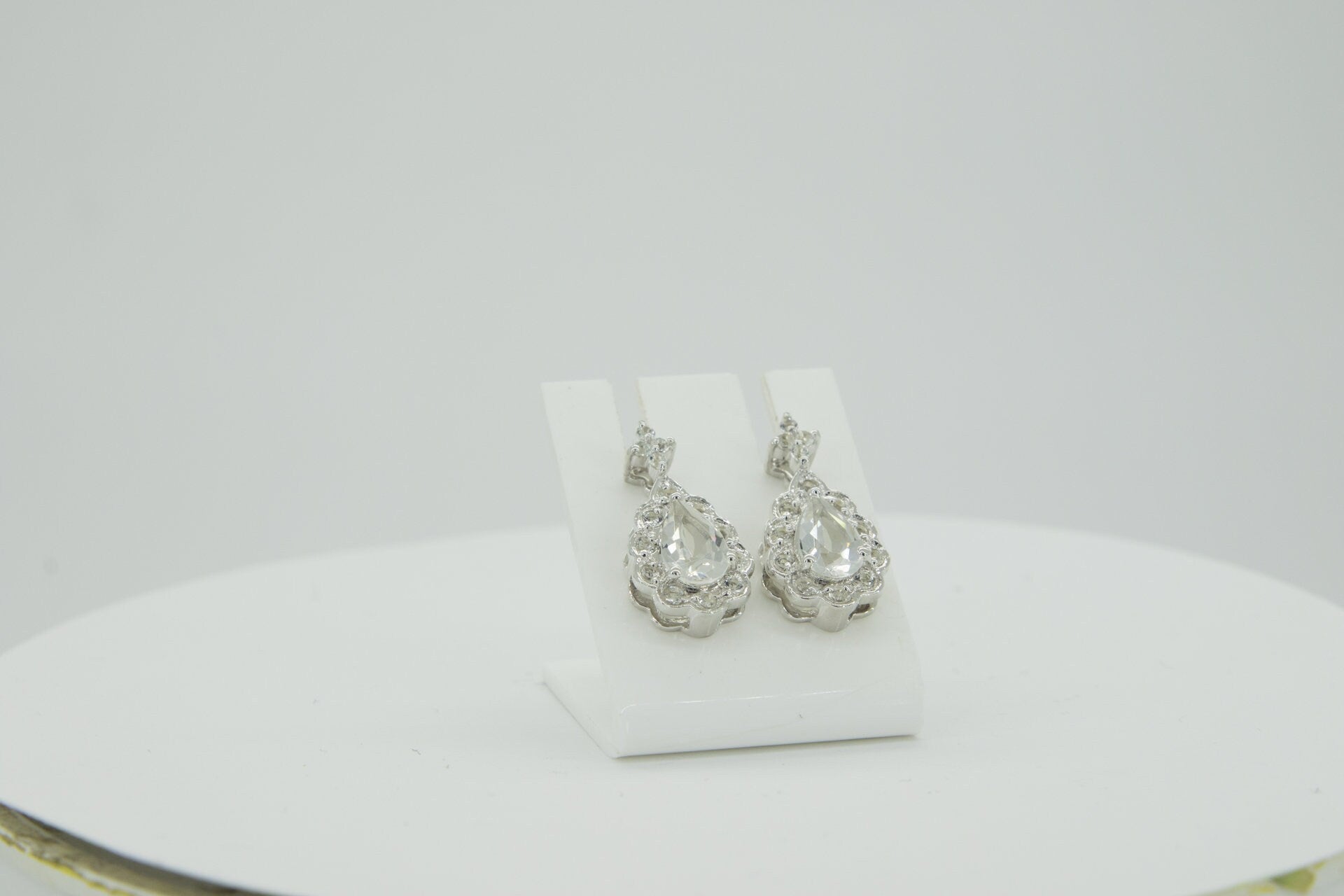 1,63 Carat weisstopas Ohrstecker 925 Silber Ohrring weisser Topas Top  Ohrschmmuck