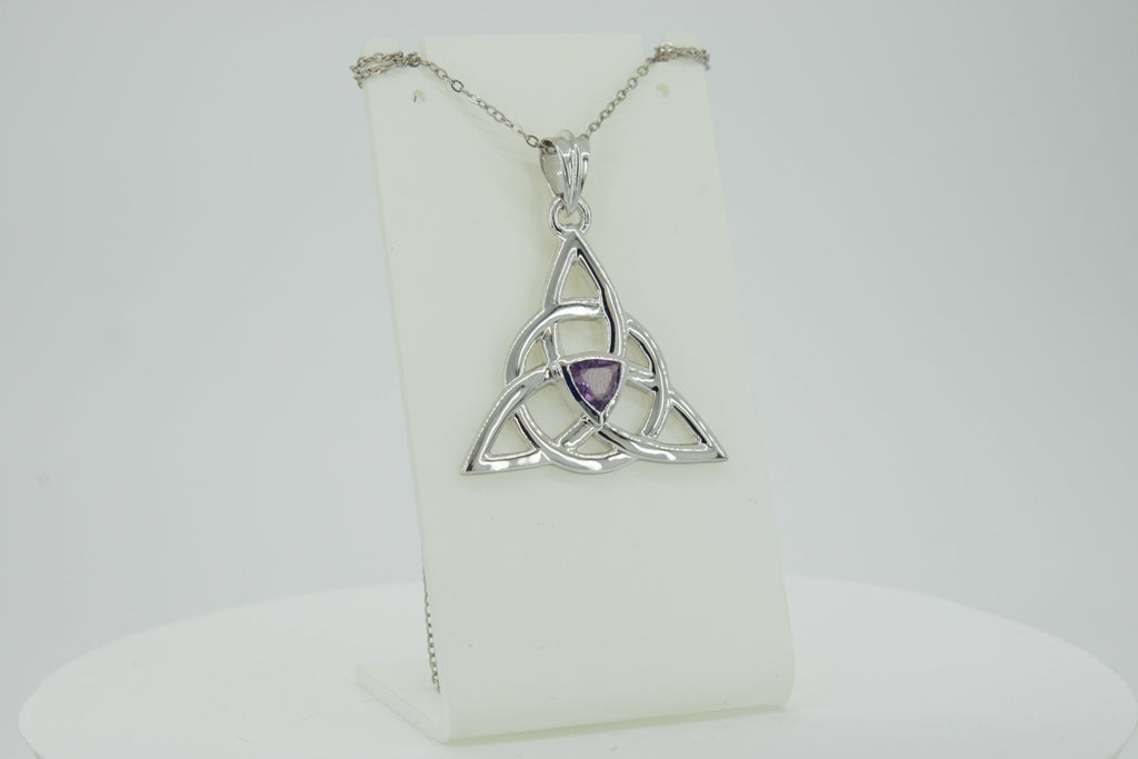 0,8 Carat Blautopas Anhanger keltischen Knotenmuster 925 Silber Unendlichkeit