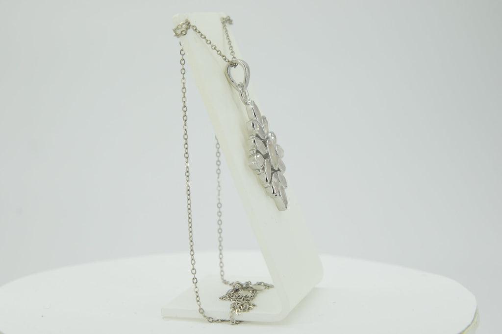 3,7 Carat Rosenquarz Anhanger 925 Silber Collier Kette rosa Rosenquarz Anhanger