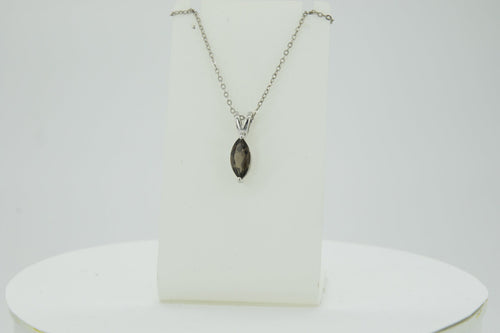0,83 Carat Rauchquarz Anhanger 925 Silber Collier Kette Rauchtopas Edelstein