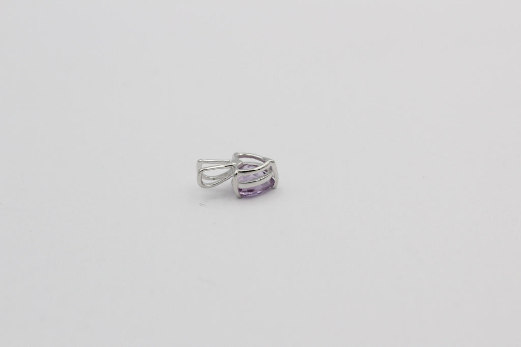 1,2 Carat Amethyst Anhanger 925 Silber Collier Kette Schmuck violetter Edelstein