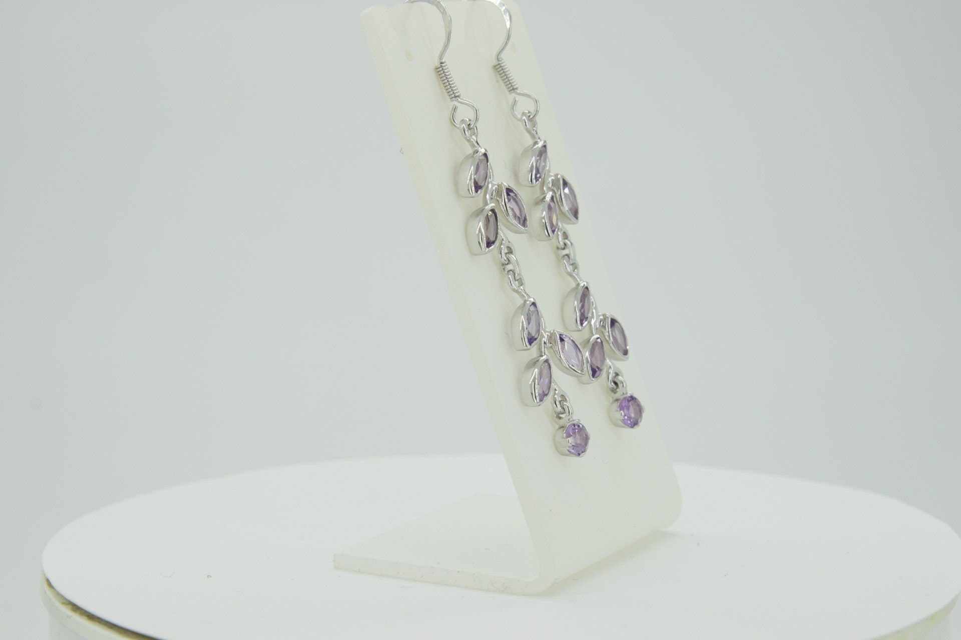 Edle florale 3,6 Carat GranatOhrhanger 928 Silber romantische Ohrhanger Edel