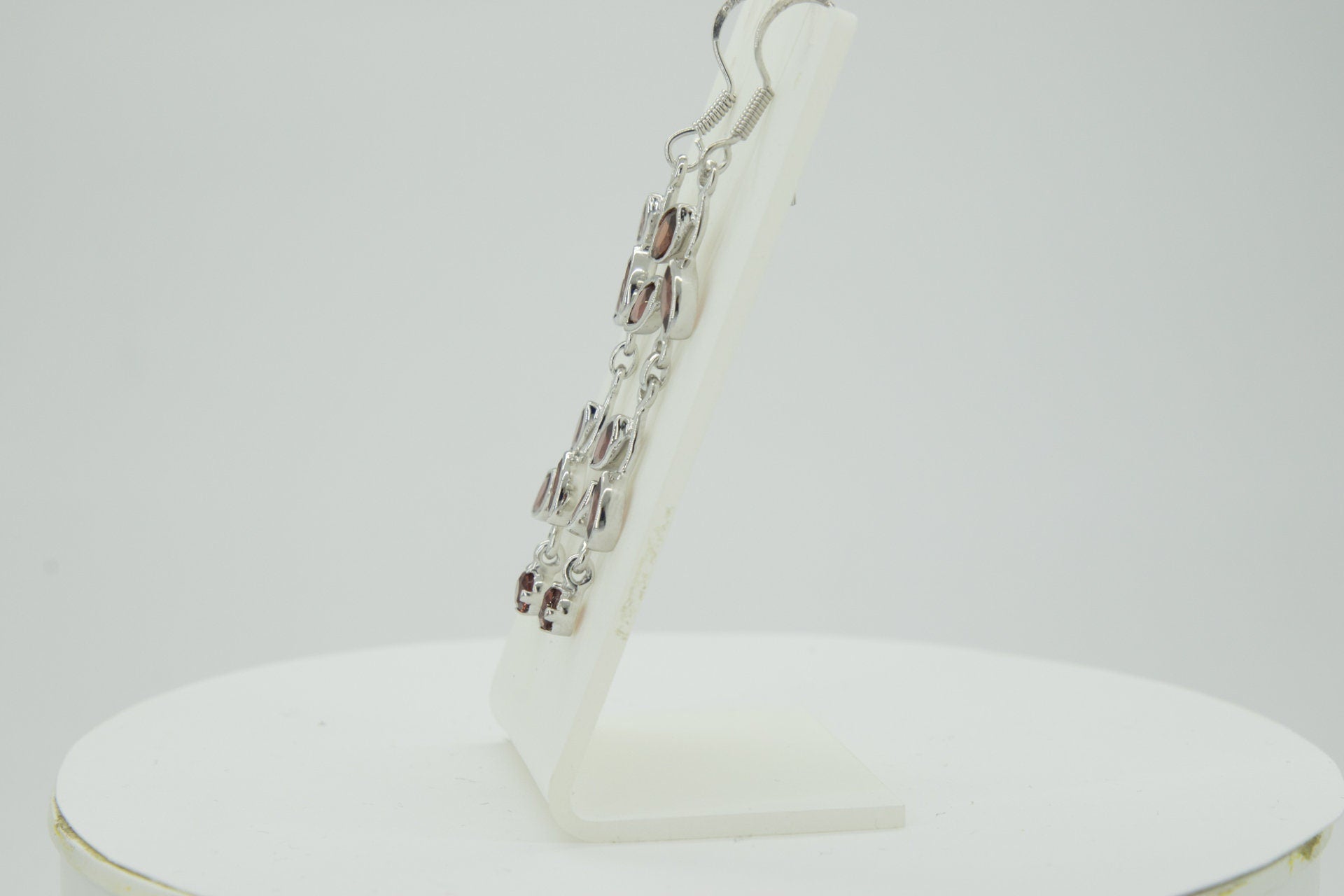 Edle florale 3,6 Carat GranatOhrhanger 928 Silber romantische Ohrhanger Edel