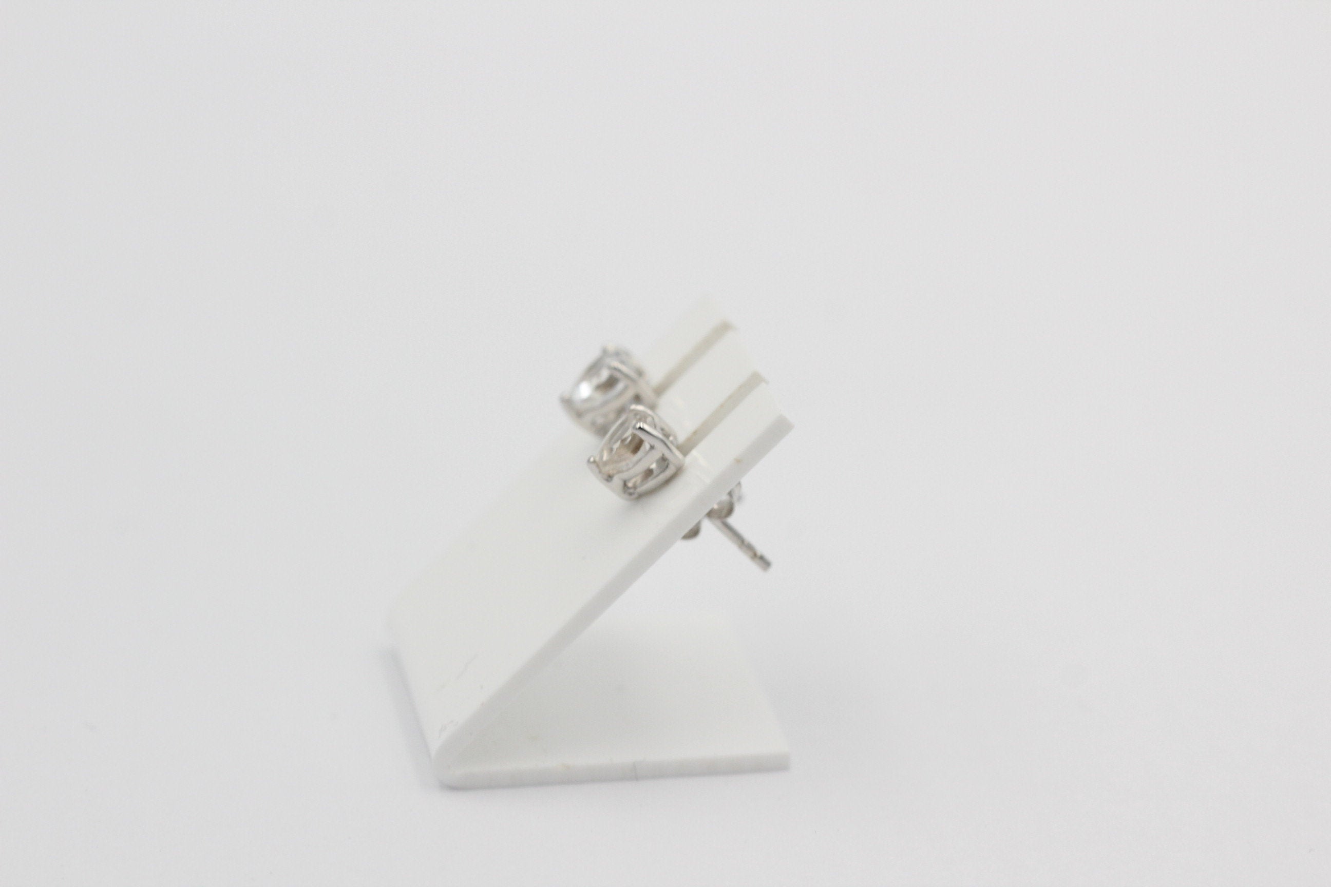 0,9 Carat Weiatopas Herz Ohrstecker 925 Silber Herzohrstecker weiaer Topas