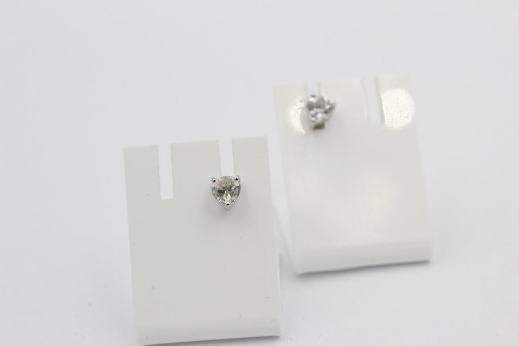0,9 Carat Weiatopas Herz Ohrstecker 925 Silber Herzohrstecker weiaer Topas