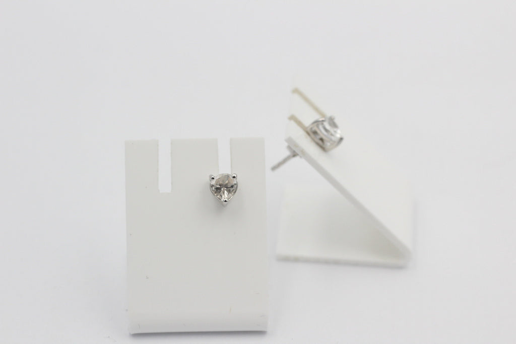 0,9 Carat Weiatopas Herz Ohrstecker 925 Silber Herzohrstecker weiaer Topas