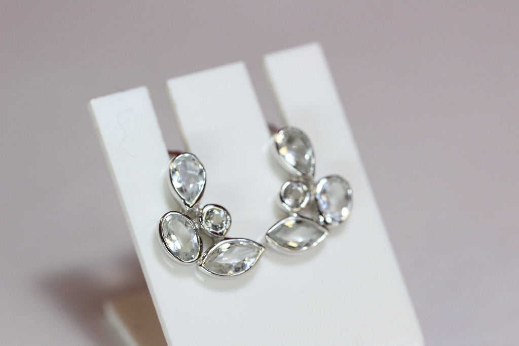 Edle 1,65 Carat Bergkristall0 Ohrstecker romantik pur 925 Silber Ohrschmuck Top