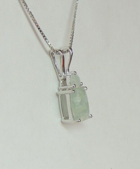 Edler 1,61 Carat Milch Aquarmin Anhanger 925 Silber Collier Kette