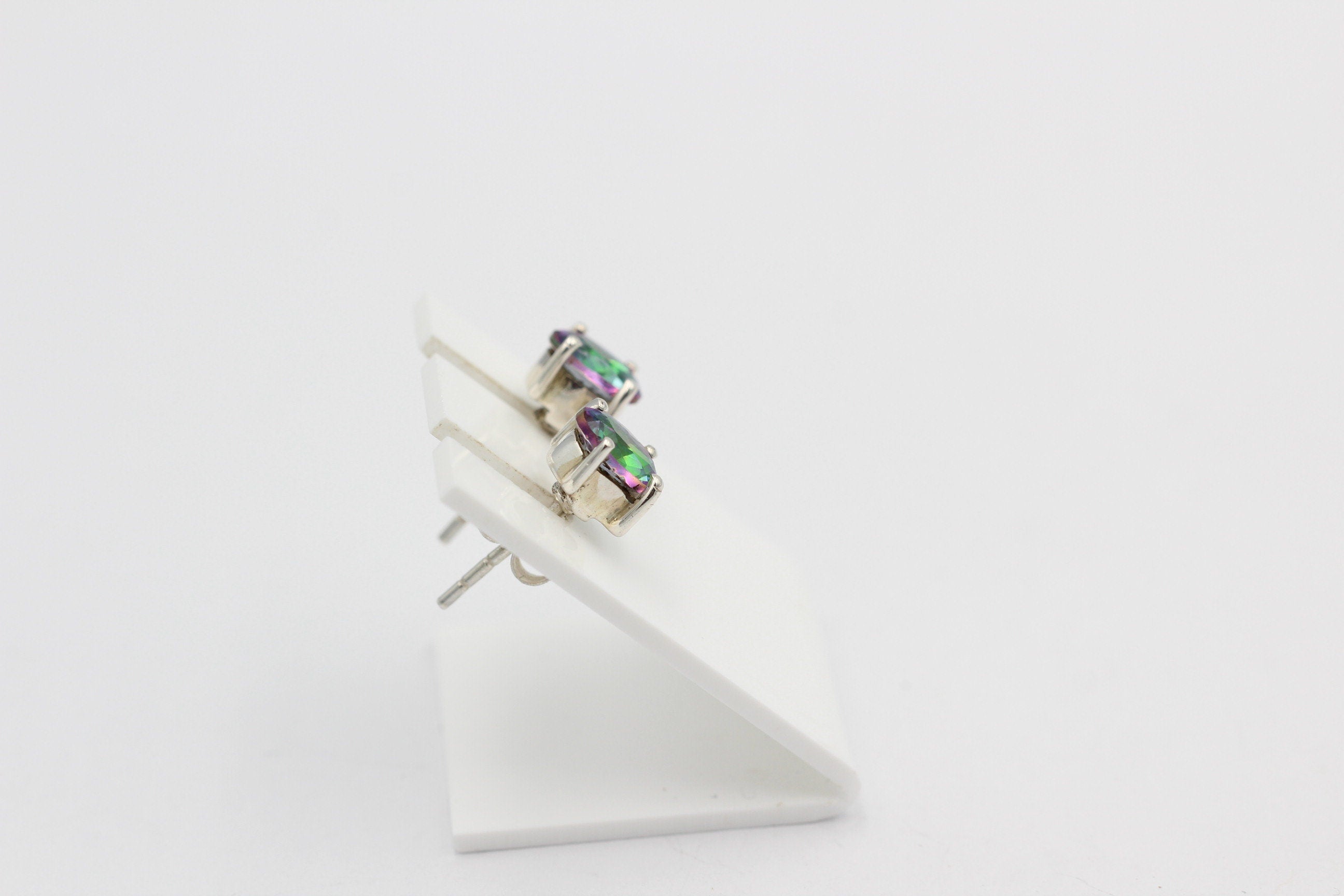 0,72 Carat Mystik Topas Ohrstecker 925 Silber mystischer Topas Ohrring Ohrschmuck