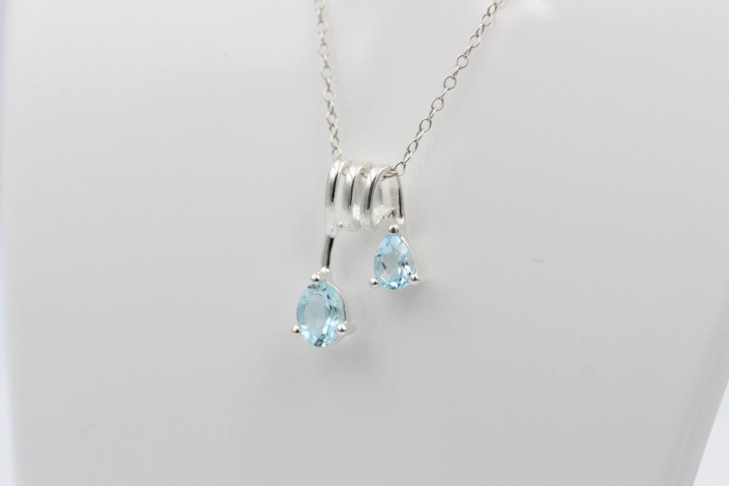 Design 2,44 Carat Blautopas Anhänger 925 Sterling Silber sky blue Topas Design