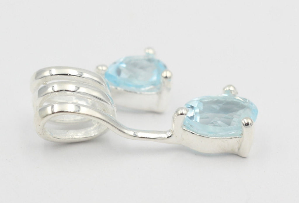 Design 2,44 Carat Blautopas Anhänger 925 Sterling Silber sky blue Topas Design