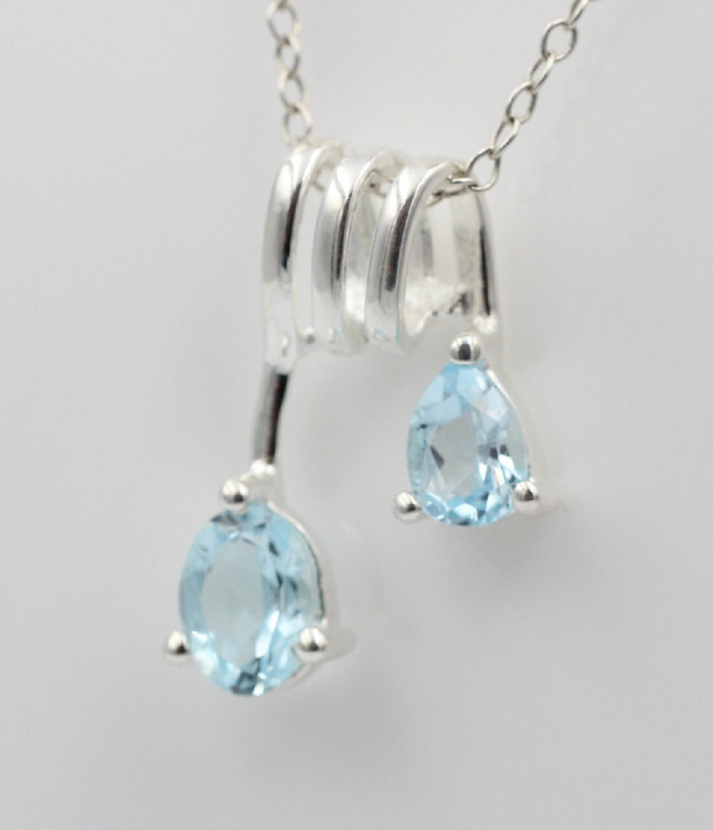 Design 2,44 Carat Blautopas Anhänger 925 Sterling Silber sky blue Topas Design