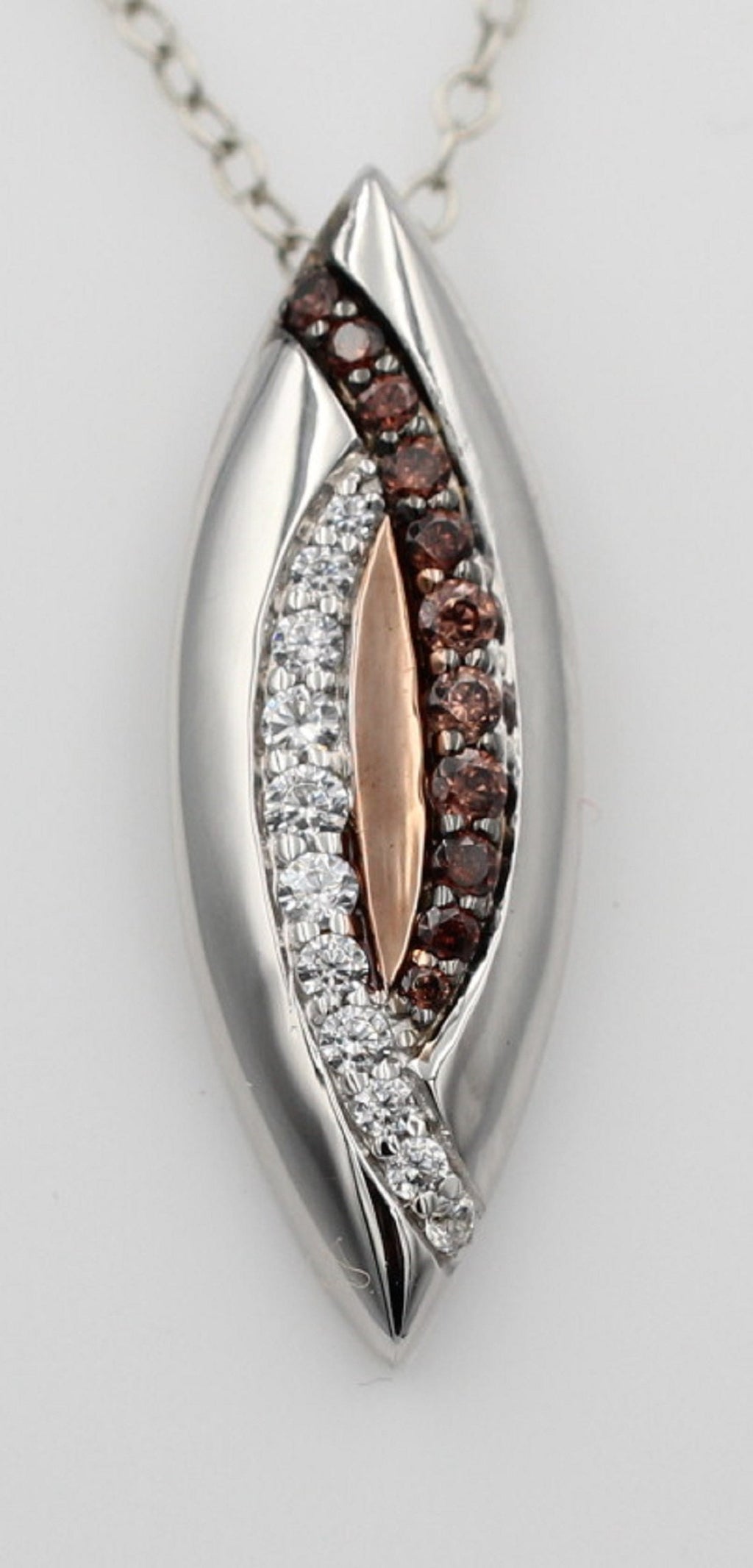 Anhänger 925 Sterling Silber rhodiniert bicolor vergoldet 10 Zirkonia Top Edel