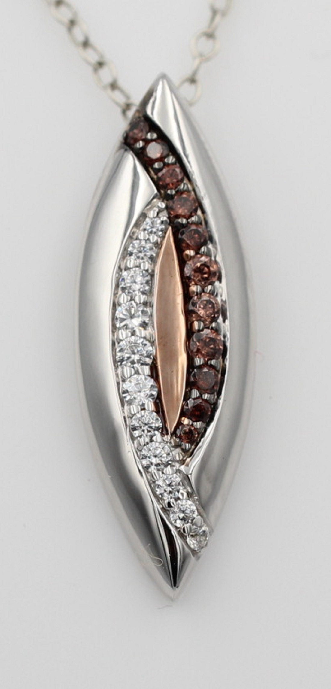 Anhänger 925 Sterling Silber rhodiniert bicolor vergoldet 10 Zirkonia Top Edel