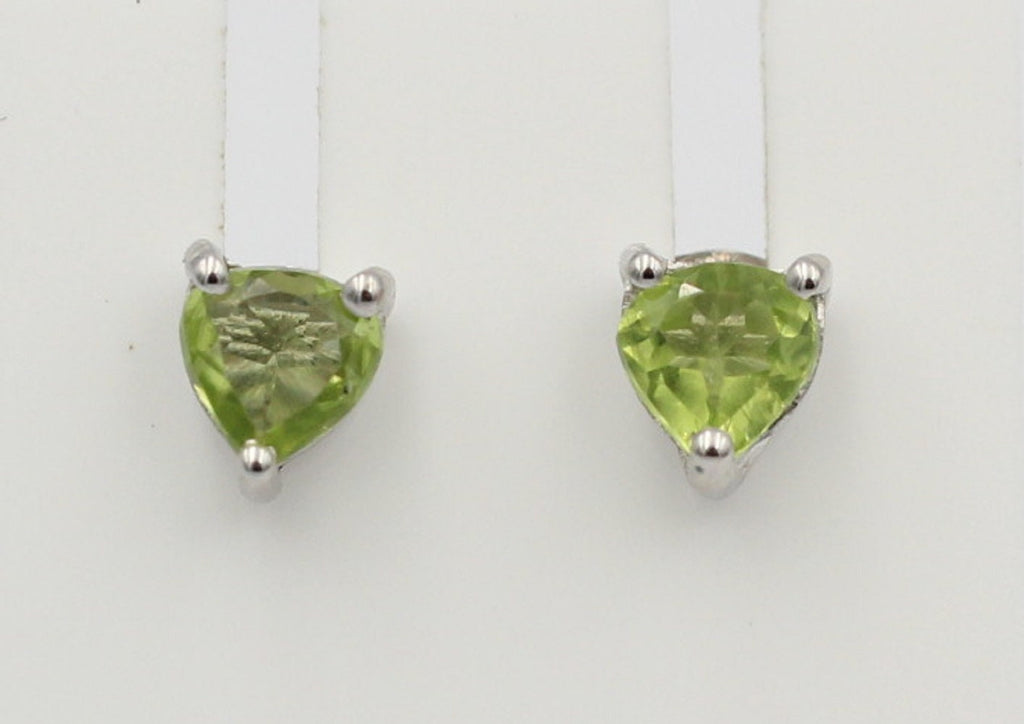 1,8  Carat Peridot Herz Ohrstecker 925 Silber Herzohrstecker maigraner Edelstein