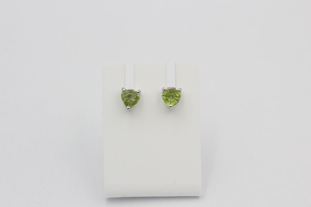 1,8  Carat Peridot Herz Ohrstecker 925 Silber Herzohrstecker maigraner Edelstein