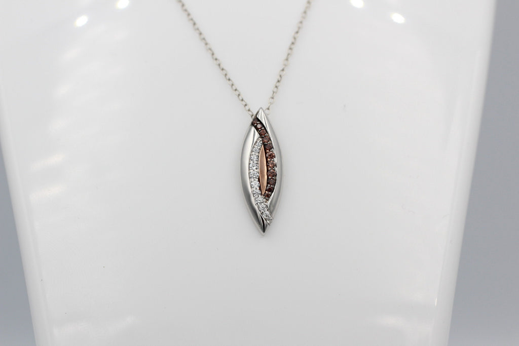 Anhänger 925 Sterling Silber rhodiniert bicolor vergoldet 10 Zirkonia Top Edel