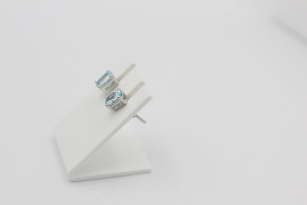 Edle 1,0 Carat Blautopas Ohrstecker 925 Silber Ohrring Ohrschmuck sky blue Topas