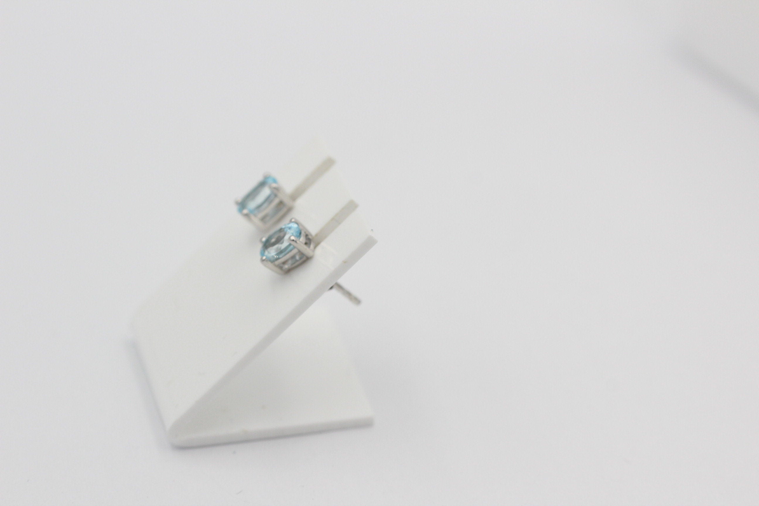 Edle 1,0 Carat Blautopas Ohrstecker 925 Silber Ohrring Ohrschmuck sky blue Topas