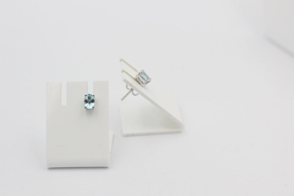 Edle 1,0 Carat Blautopas Ohrstecker 925 Silber Ohrring Ohrschmuck sky blue Topas